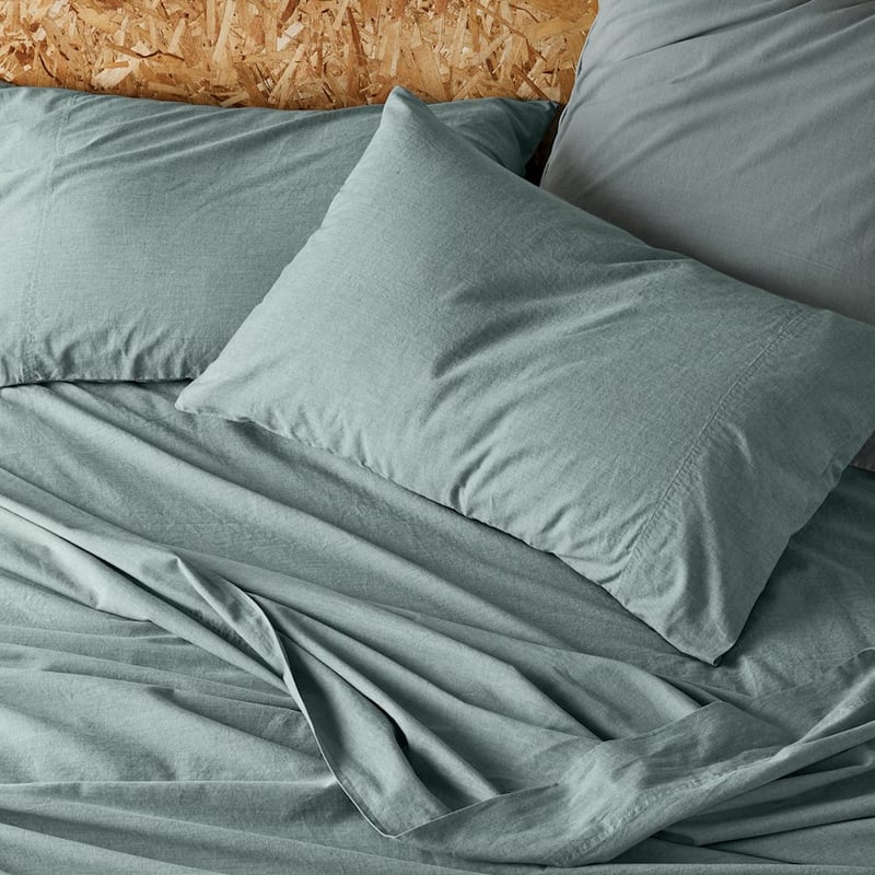 Mark Tuckey Organic Cotton Chambray Ocean Sheet Set + Pillowcases