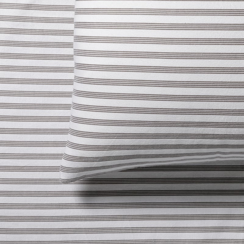 Stripe Flannelette Sheet Set Coal