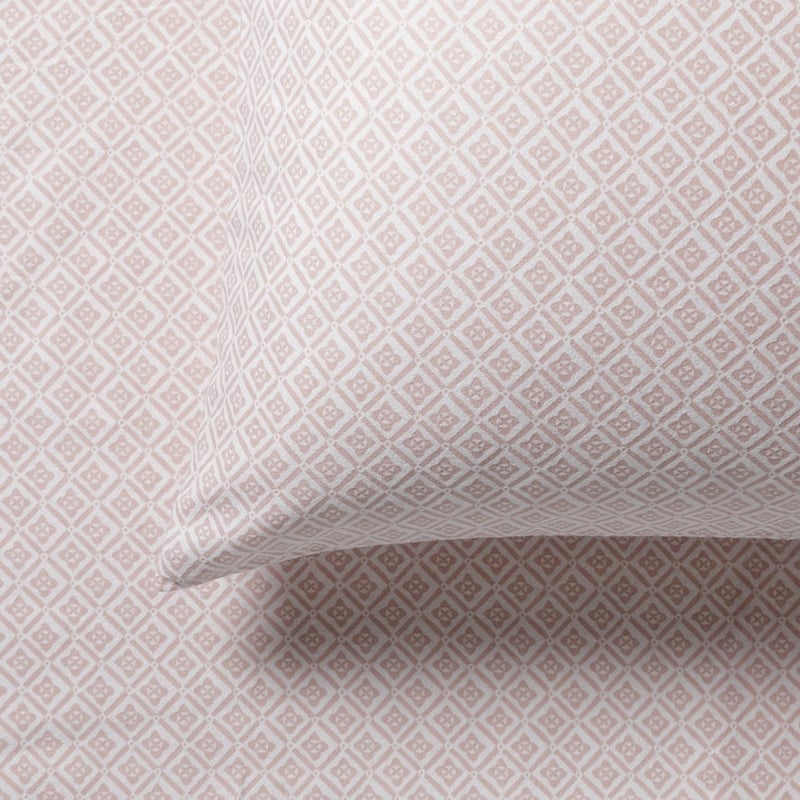 Tile Flannelette Sheet Set Blush