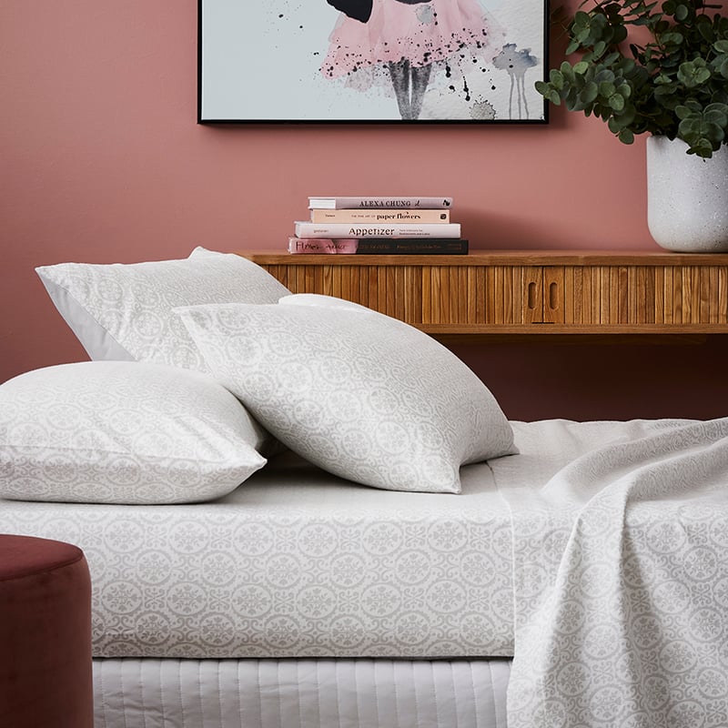 Florence Flannelette Sheet Set Silver