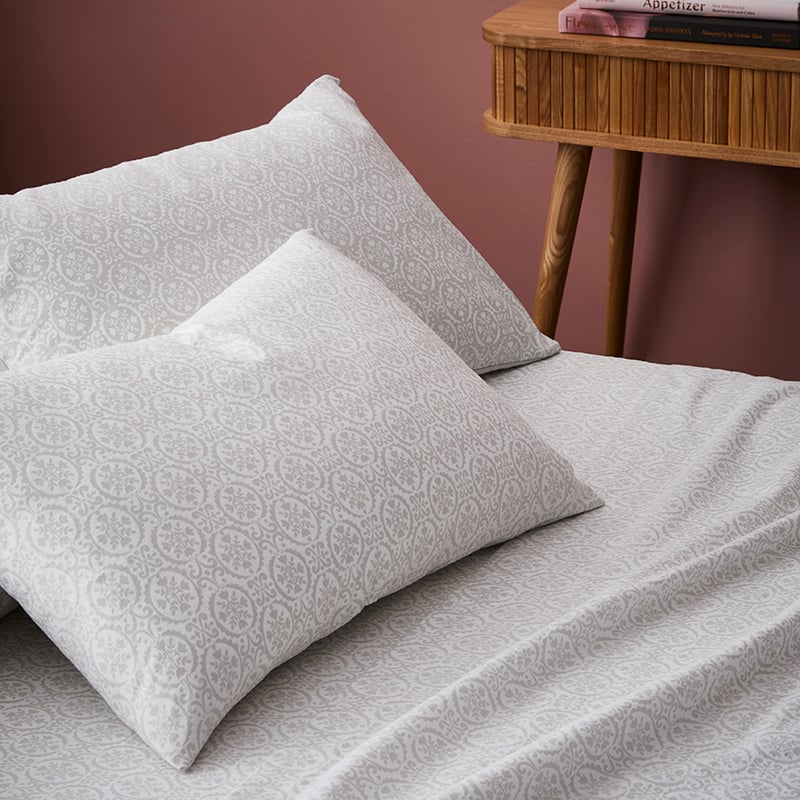 Florence Flannelette Sheet Set Silver