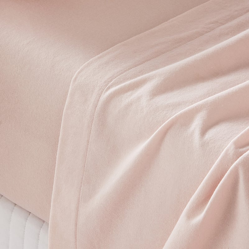 Plain Dyed Flannelette Pink Sheet Separates