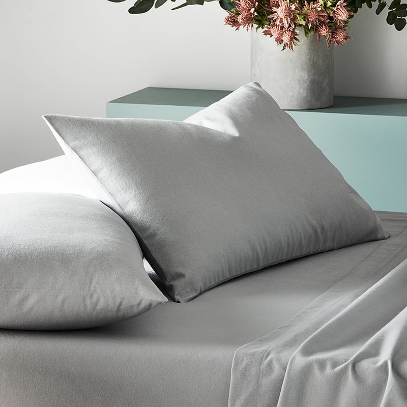 Plain Dyed Flannelette Silver Sheet Separates