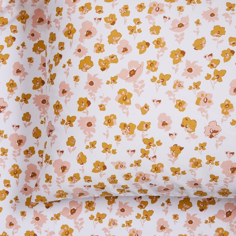 500TC Pima World's Softest Cotton Mustard Floral Sheet Set