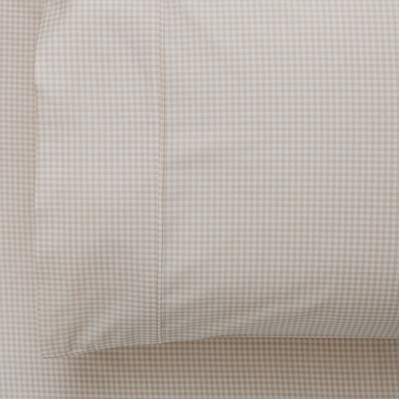 500TC Worlds Softest Cotton Natural Gingham Sheet Separates