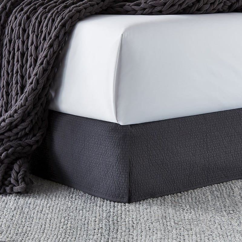 Stonewashed Cotton Charcoal Quilted Valance