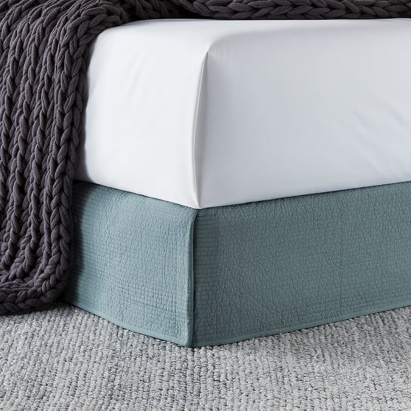 Stonewashed Cotton Sage Quilted Valance