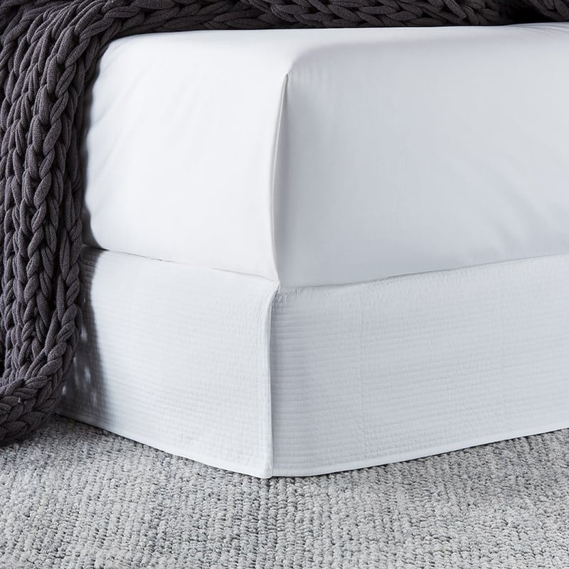 Stonewashed Cotton White Quilted Valance