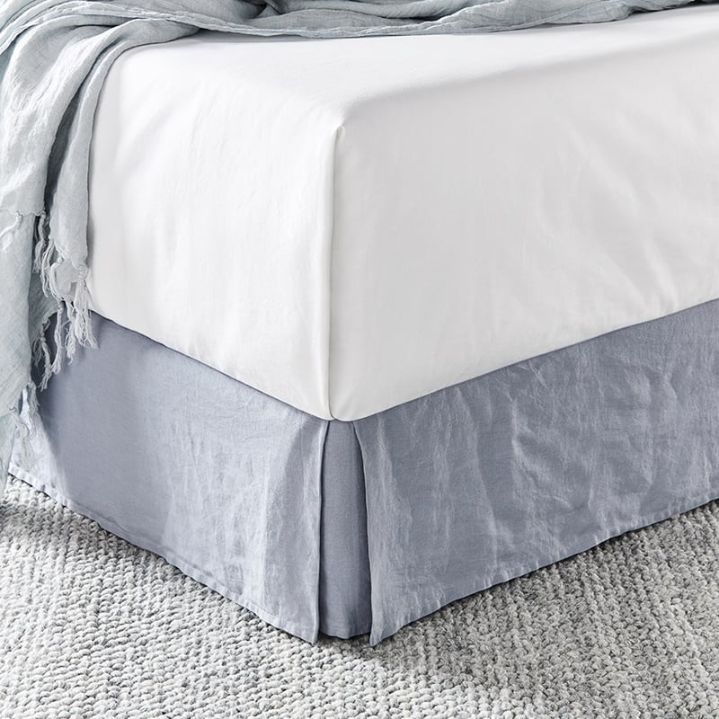 Vintage Washed Linen Blue Dust Valance
