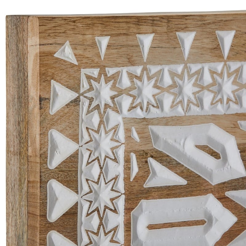 Amira Natural & White Carved Bedhead 