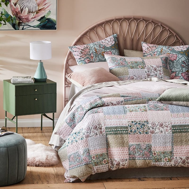 Bahama Rattan Dusty Rose Half Moon Bedhead