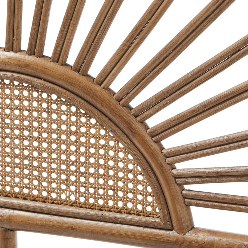 Bahama Rattan Walnut Half Moon Bedhead 