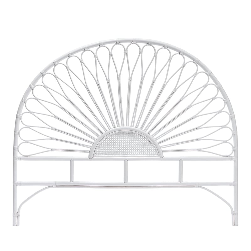 Bahama Rattan White Half Moon Bedhead