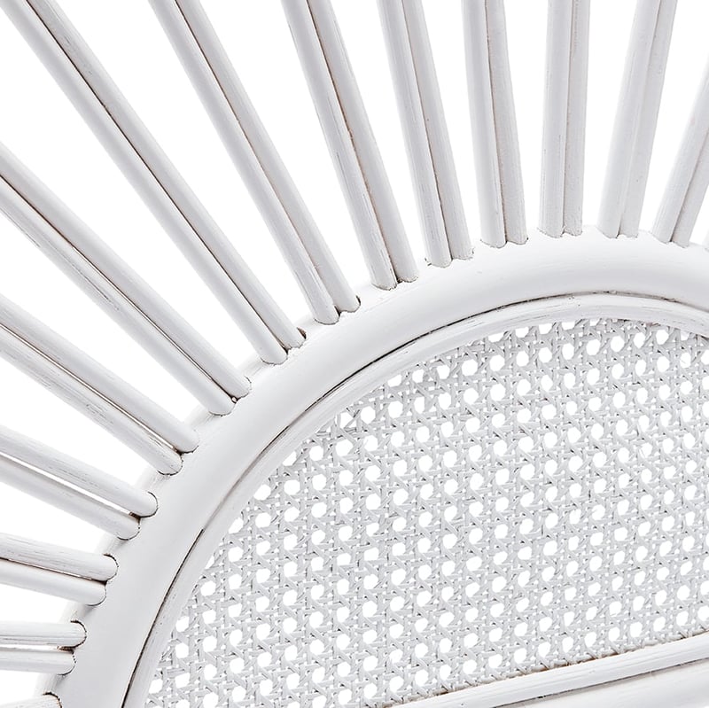 Bahama Rattan White Half Moon Bedhead