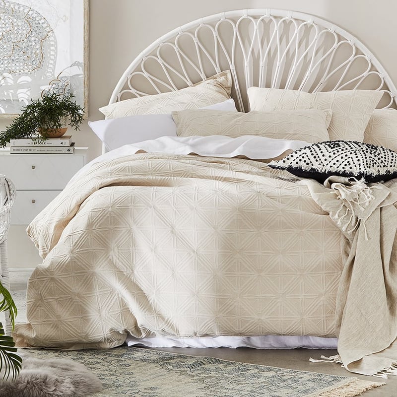 Bahama Rattan White Half Moon Bedhead