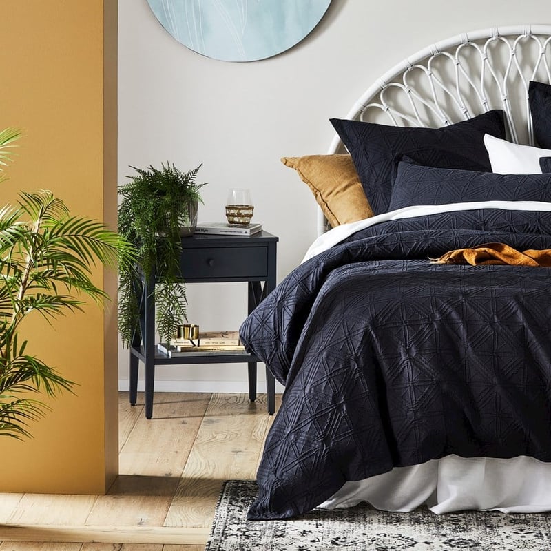 Bahama Rattan White Half Moon Bedhead