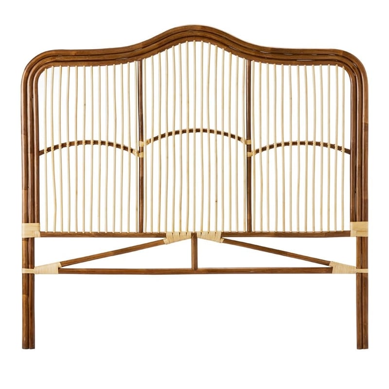 Georgia Walnut & Natural Rattan Bedhead  