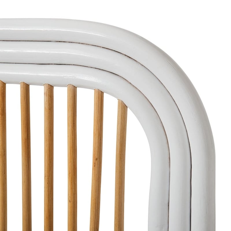 Georgia White & Natural Rattan Bedhead