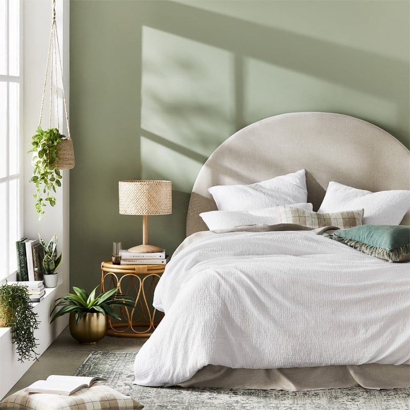 Napier Natural Belgian Linen Round Bedhead