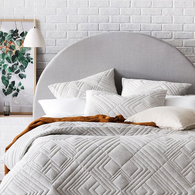 Napier Seal Grey Belgian Linen Round Bedhead
