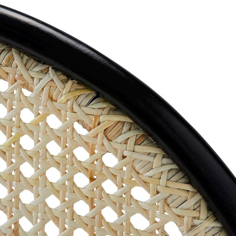 San Remo Black & Natural Rattan Bedhead