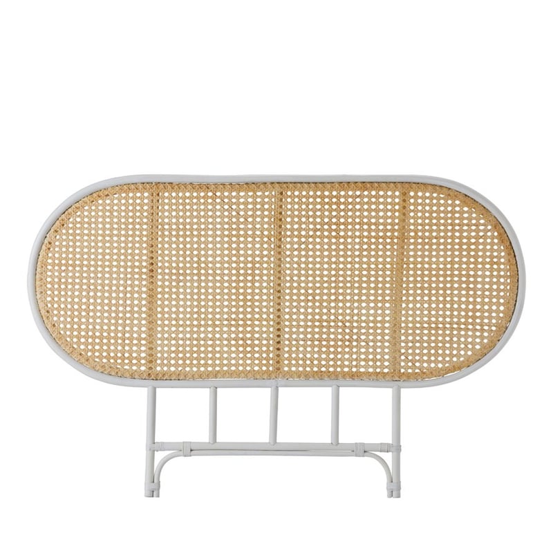 San Remo White & Honey Rattan Bedhead 
