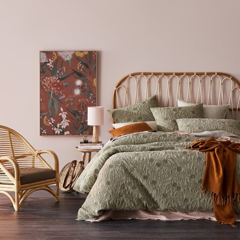 Hawaii Honey & Natural Rattan Bedhead 