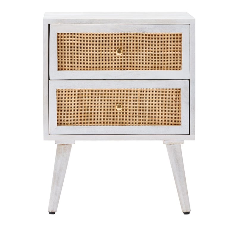 Anjuna White Wash 2 Drawer Bedside Table 