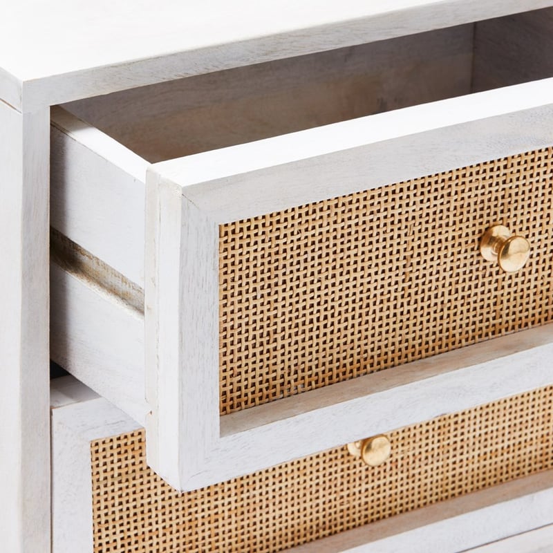 Anjuna White Wash 2 Drawer Bedside Table 