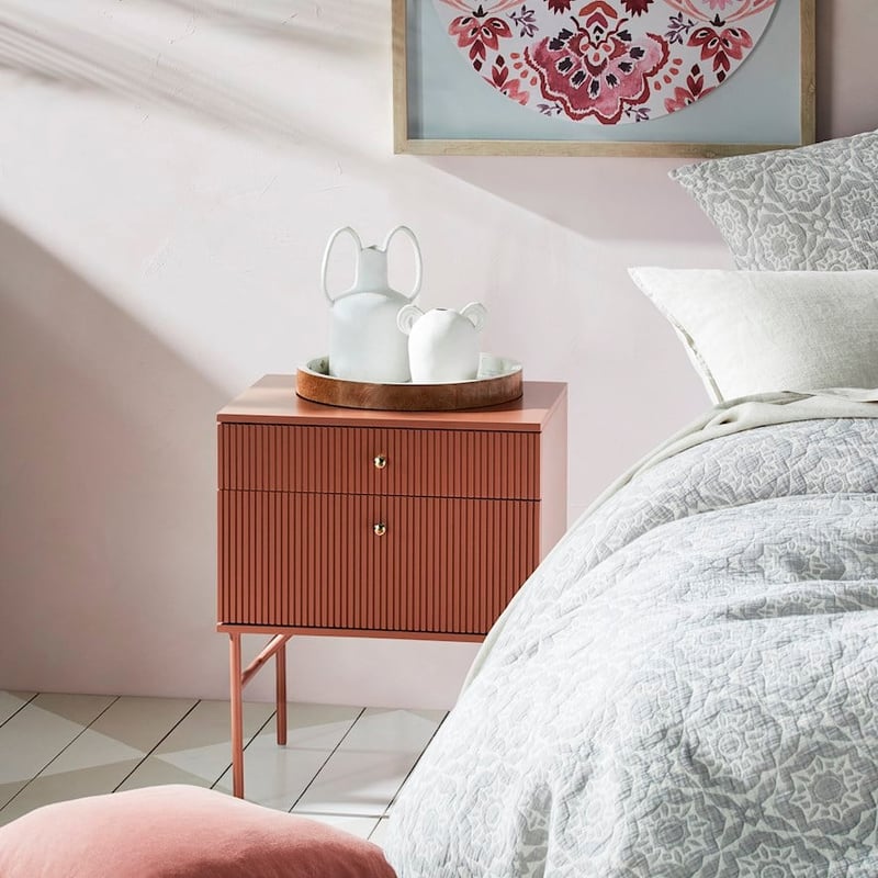 Elliott 2 Drawer Clay Bedside Table