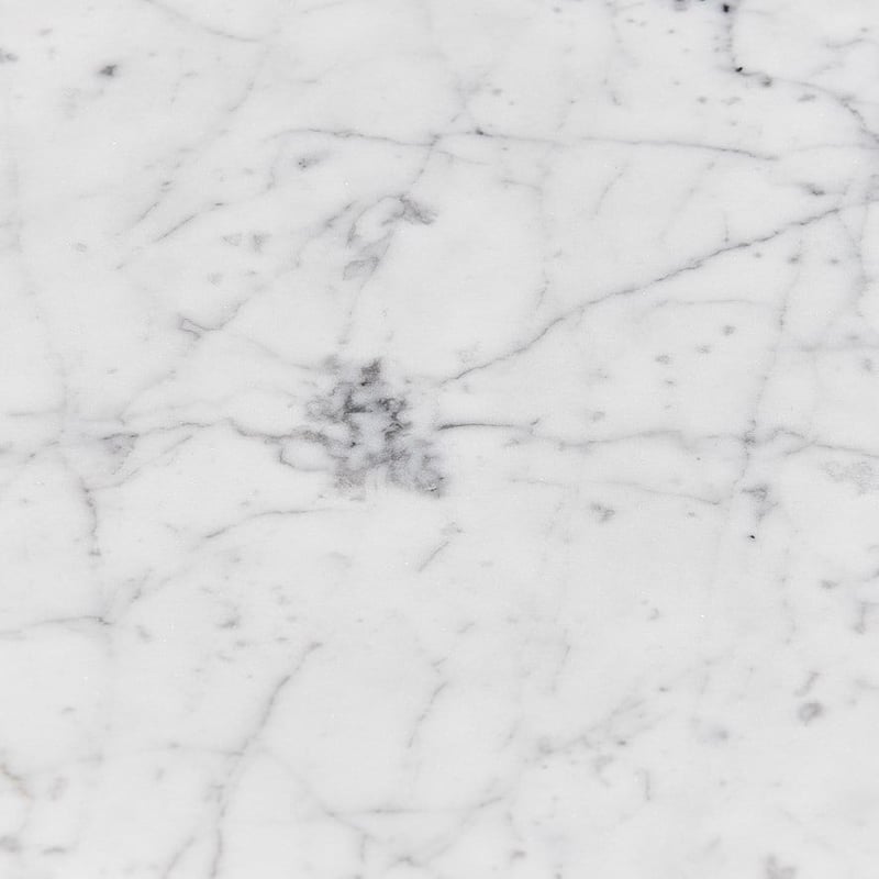 Milan White Marble & Oak 2 Tier Side Table