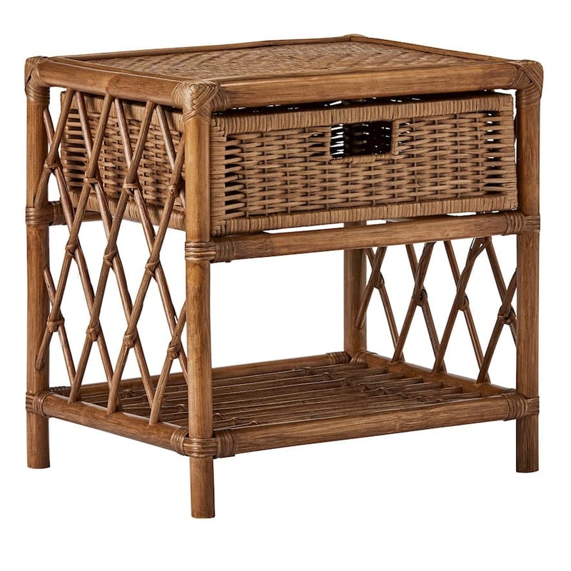 Georgia Walnut Rattan Bedside Table