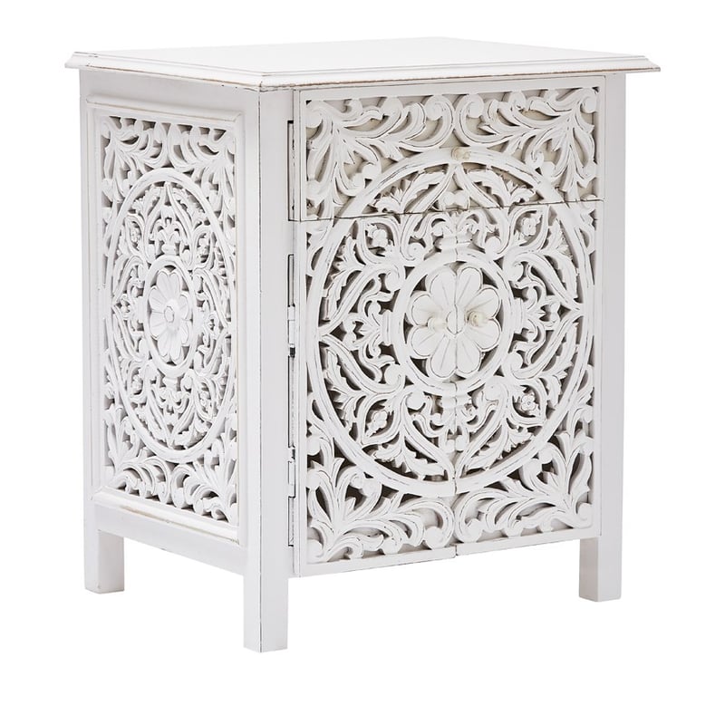 Merida Vintage White Bedside Table 