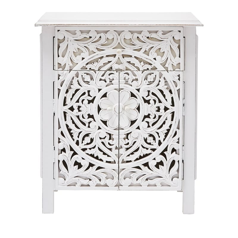 Merida Vintage White Bedside Table 