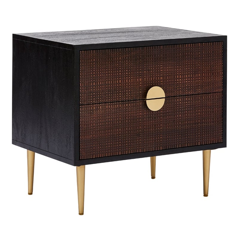 Porter Midnight & Gold 2 Drawer Bedside Table