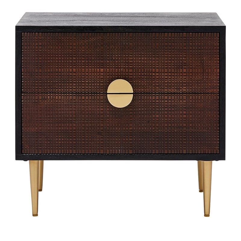 Porter Midnight & Gold 2 Drawer Bedside Table