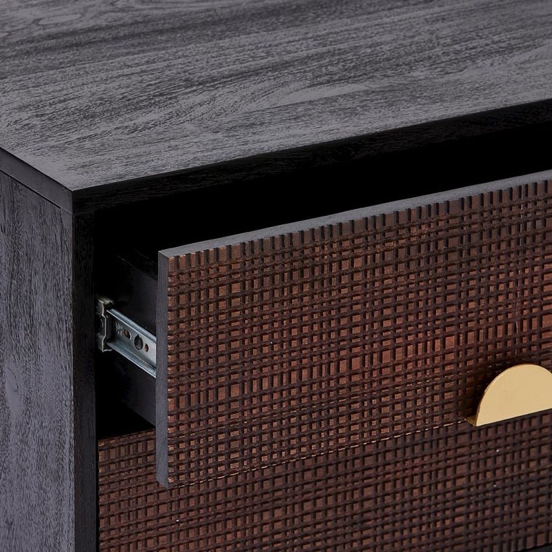 Porter Midnight & Gold 2 Drawer Bedside Table