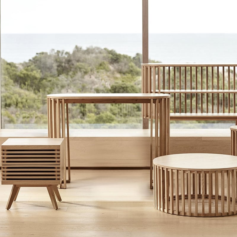 Slat Oak Console
