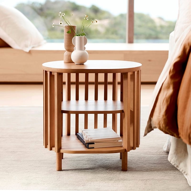 Slat 3 Shelf Bedside Table