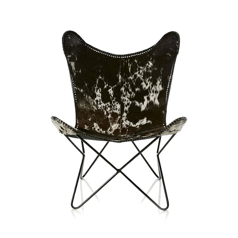 Coachella Leather Chair Cowhide Black