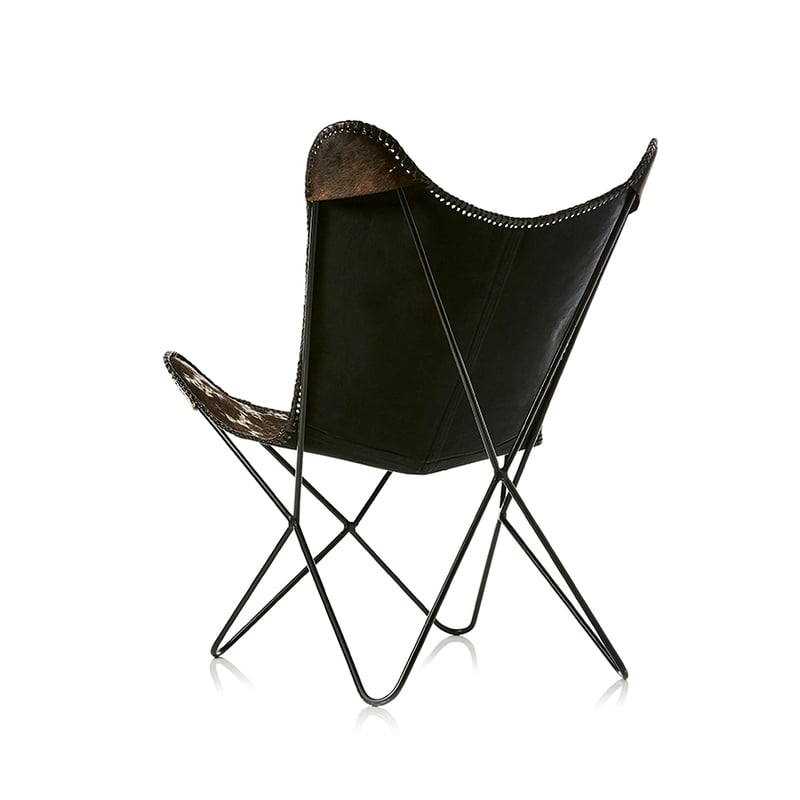 Coachella Leather Chair Cowhide Black