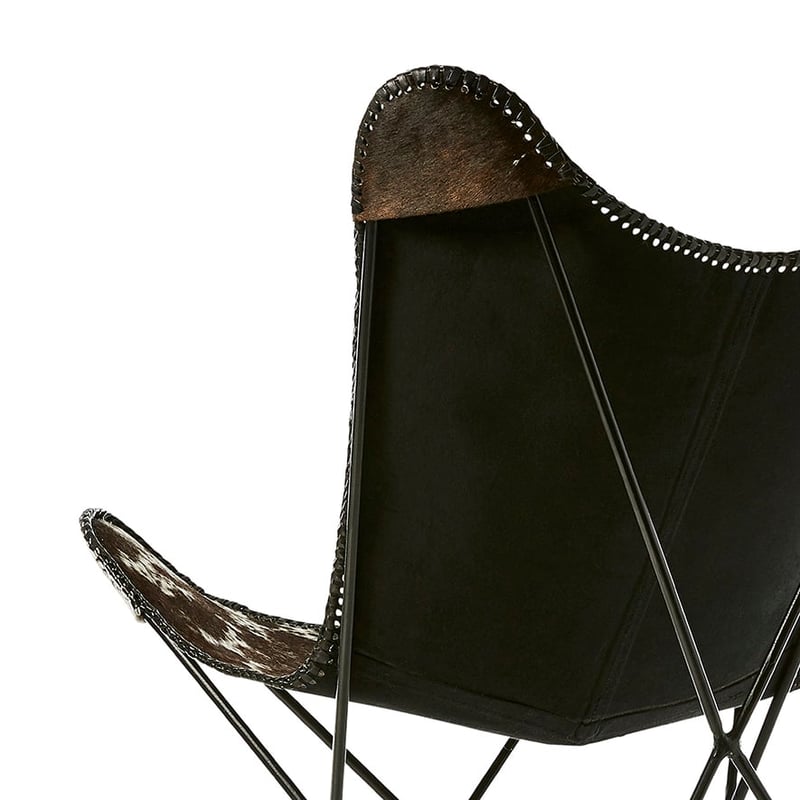 Coachella Leather Chair Cowhide Black