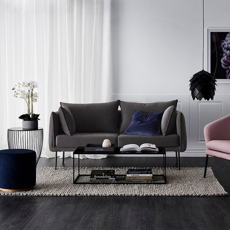 Stockholm 2 Seater Chair Coal