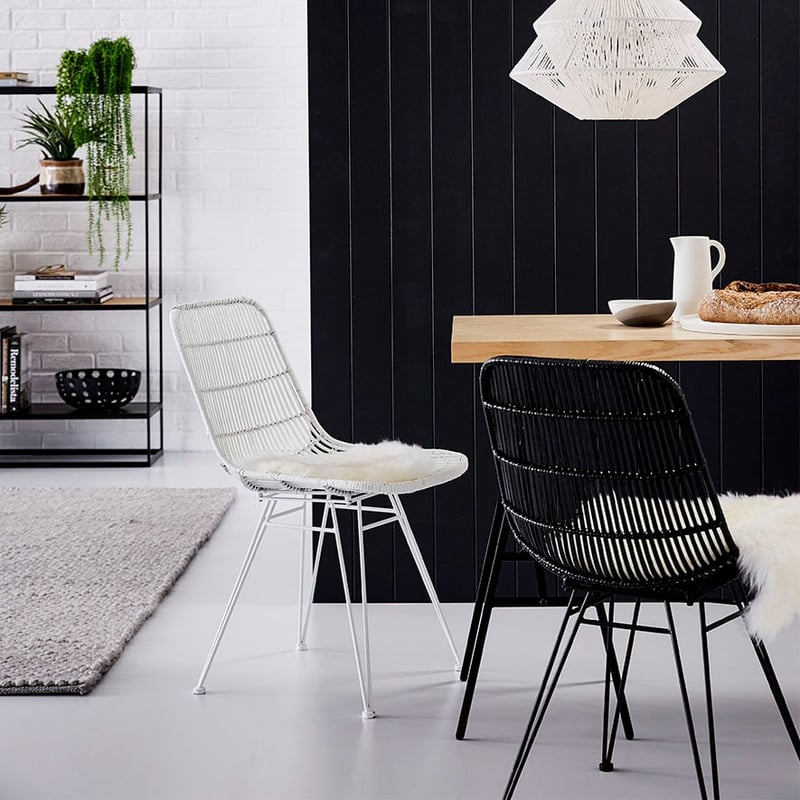 Cebu Rattan Dining Chair Black