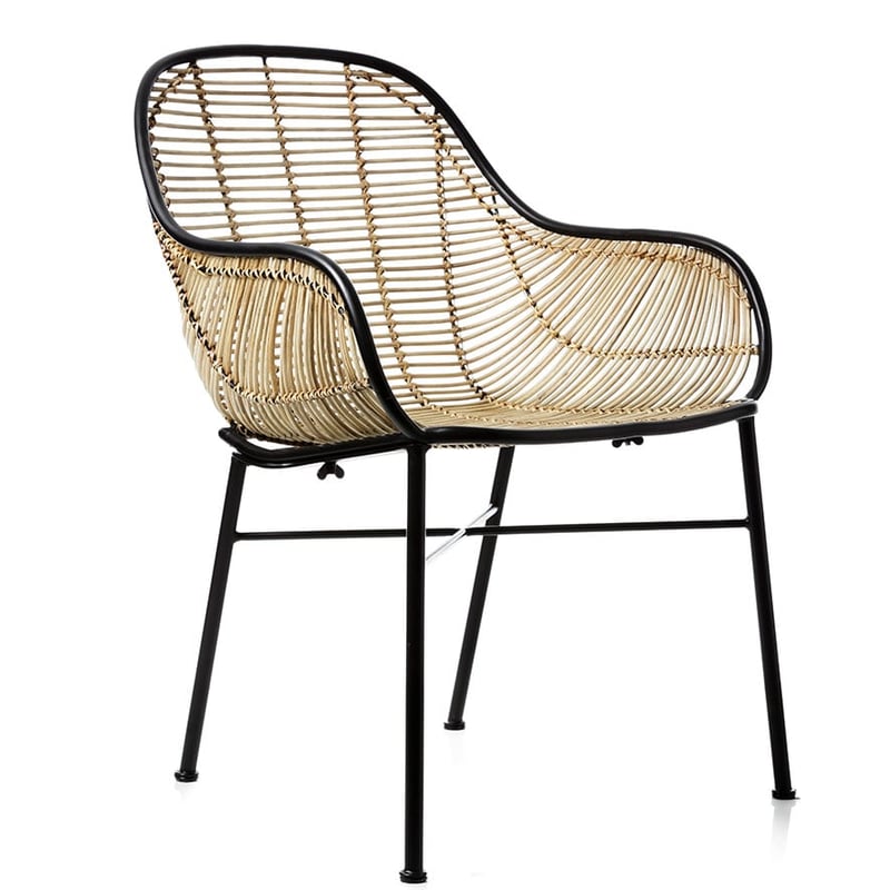 Cebu Rattan Bucket Chair Natural & Black