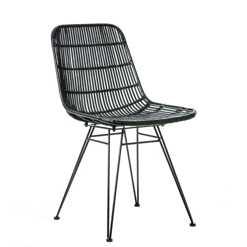 Cebu Rattan Dining Chair Black