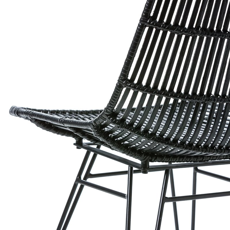 Cebu Rattan Dining Chair Black