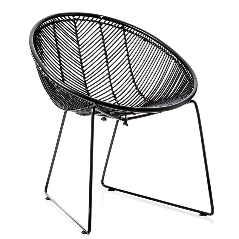 Cebu Rattan Oval Chair Black