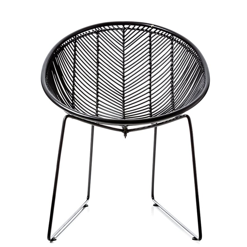 Cebu Rattan Oval Chair Black