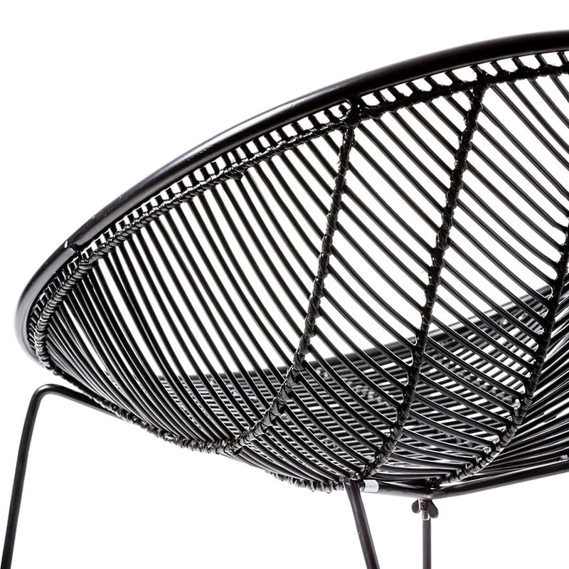 Cebu Rattan Oval Chair Black